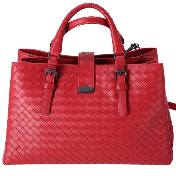 BOTTEGA VENETA Small Rome Bag Handbag Red Leather - Picture 3 of 9